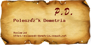 Poleszák Demetria névjegykártya
